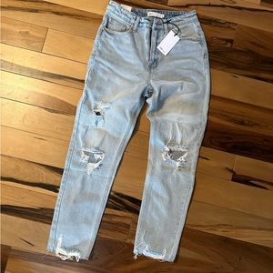 TNR high-rise crop MOM jeans